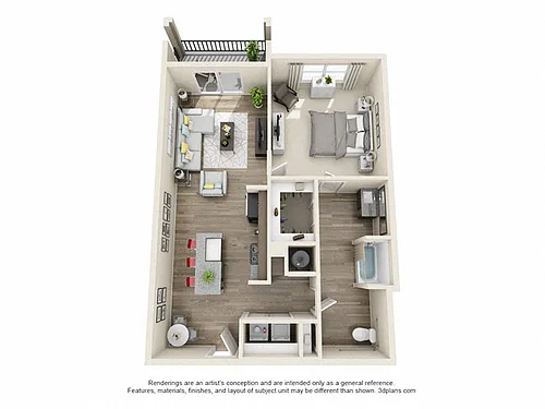 Floor plan 1 Bedroom 1 Bath A11a