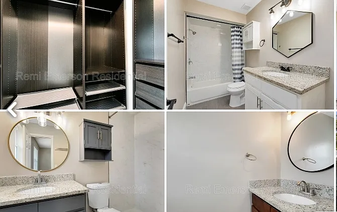 2 gorgeous bathrooms; smaller bathroom is en suite in master bedroom, larger bathroom with sky light