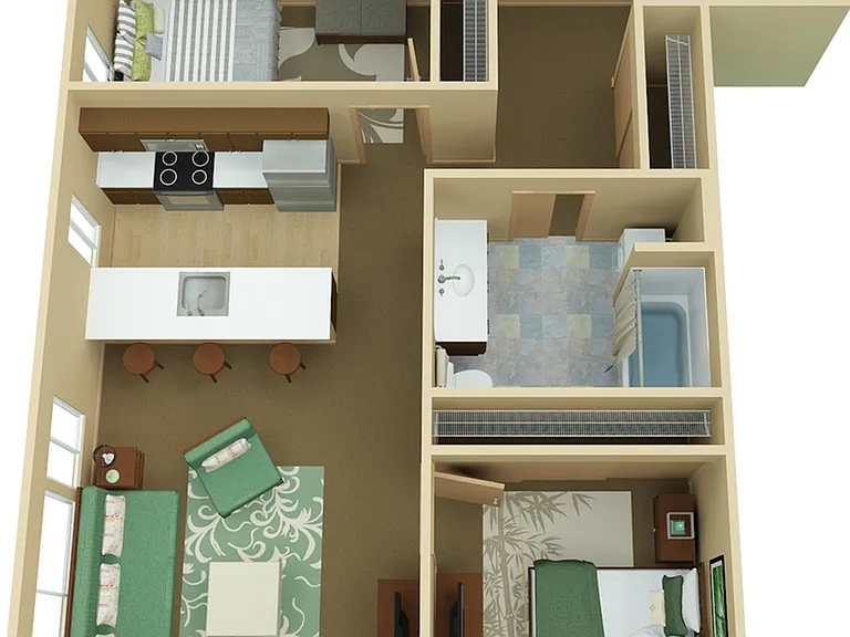 Two Bedroom 891 + 800 Two Bedroom 891 + 800