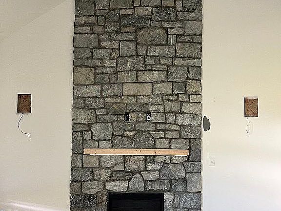 Stone fireplace