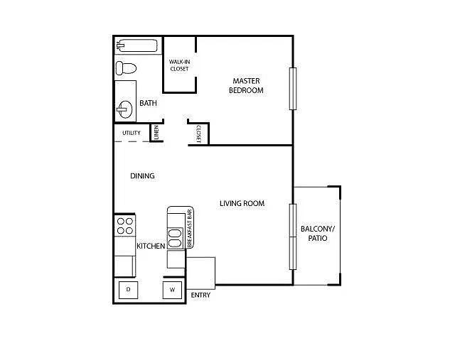 Floor plan One Bed One Bath