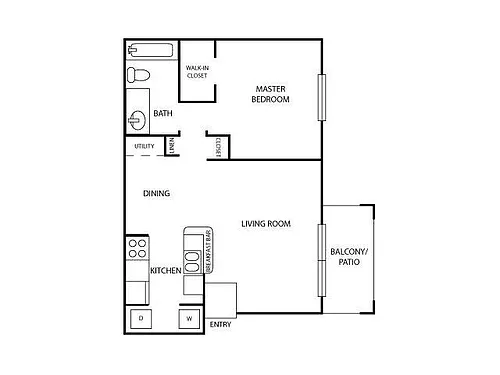 Floor plan One Bed One Bath