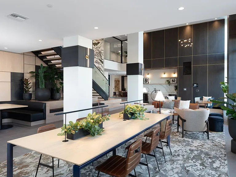 Work lounge with multiple seating options