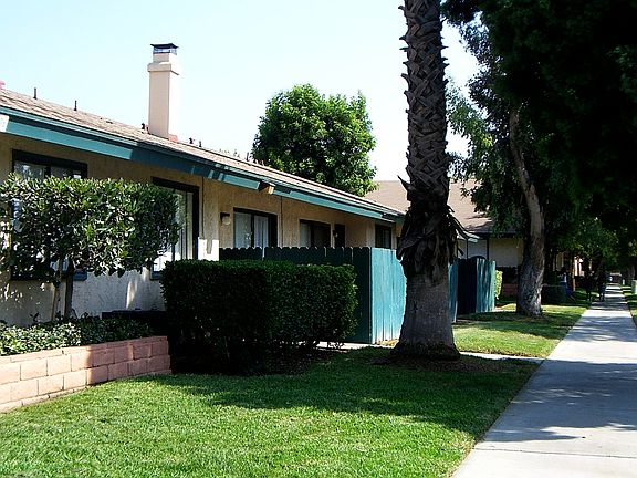 Single story with patios.