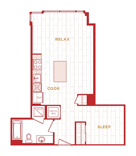 Floor plan 1 Bed/1 Bath s-a04