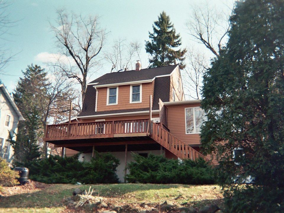 large deck & backyard