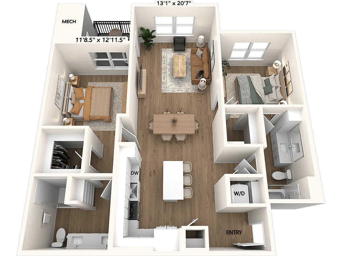 Floor plan B1-1153-Scheme I