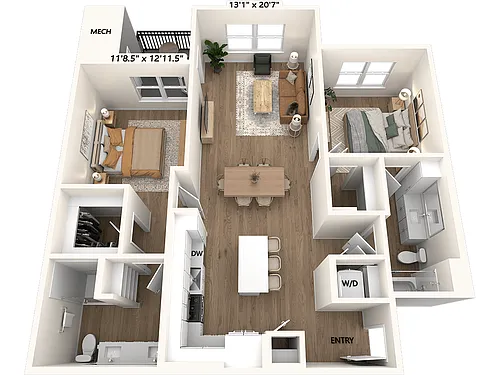 Floor plan B1-1153-Scheme I