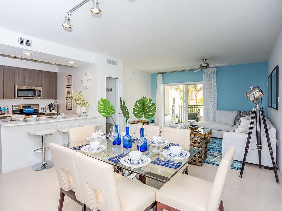 Dining, kitchen, and living area
