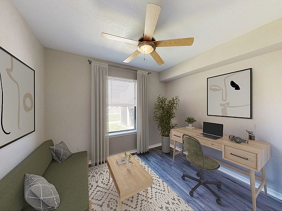 3rd Bedroom / Study with Hardwood Style Flooring