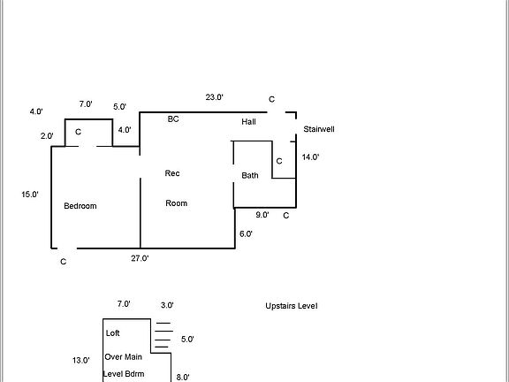 UPSTAIRS LEVEL FLOORPLAN 