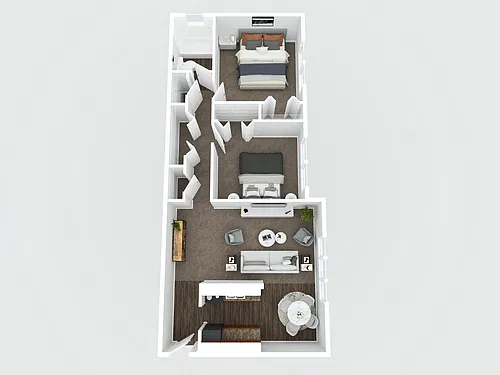 Floor plan 2 BD/1 BA