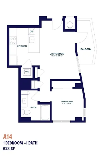 Floor plan Nita One Bedroom A14