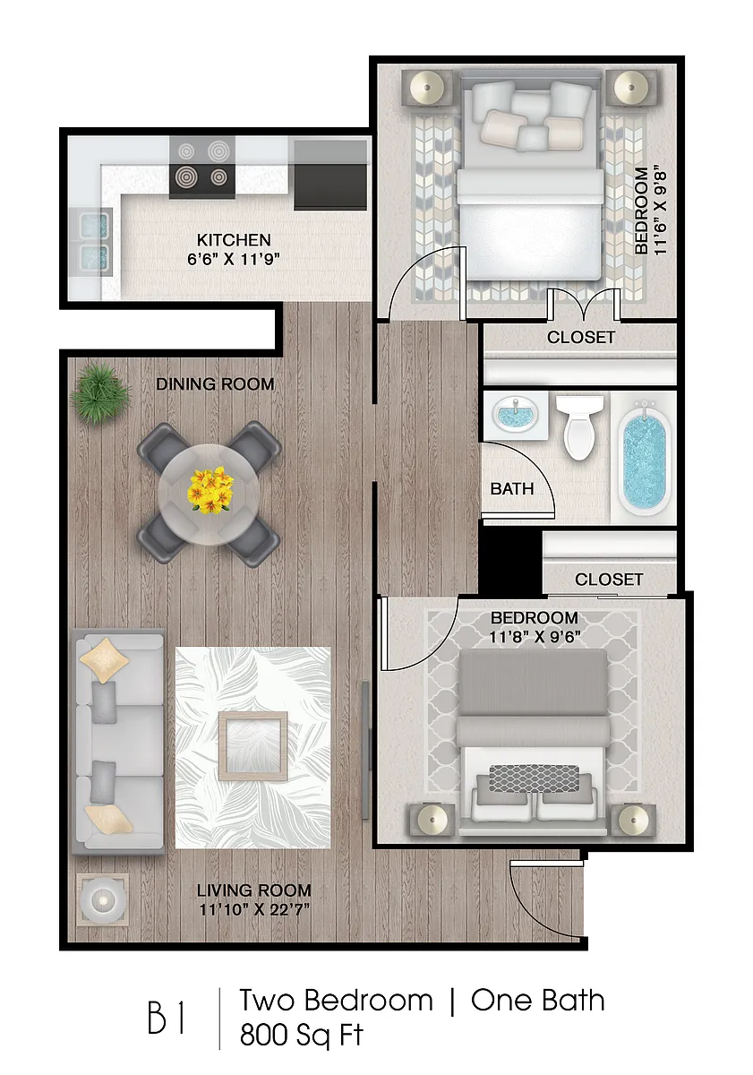 Floor plan 2 X 1 B1