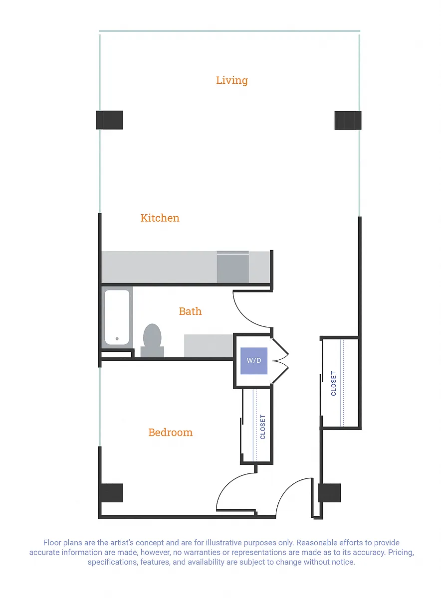 Floor plan One Bedroom H