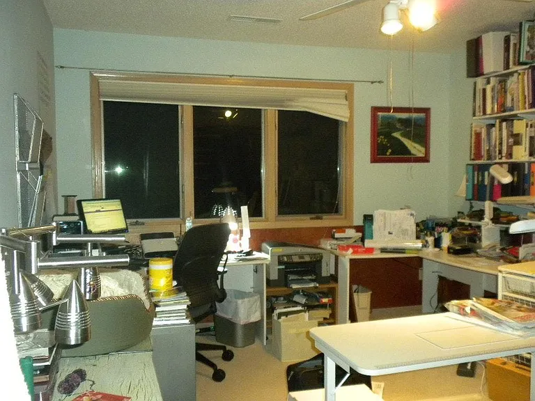 The master bedroom upstairs that as used as an office and de
