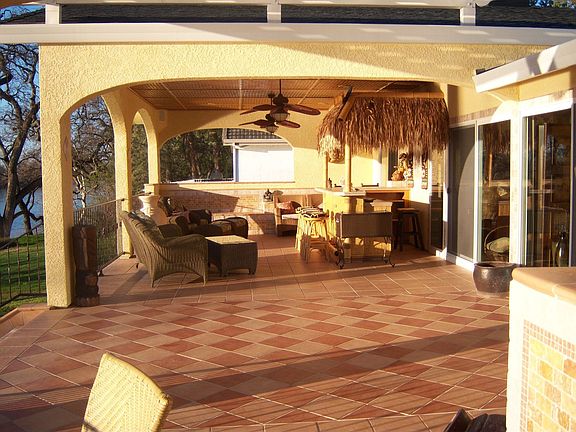 back deck with tiki bar