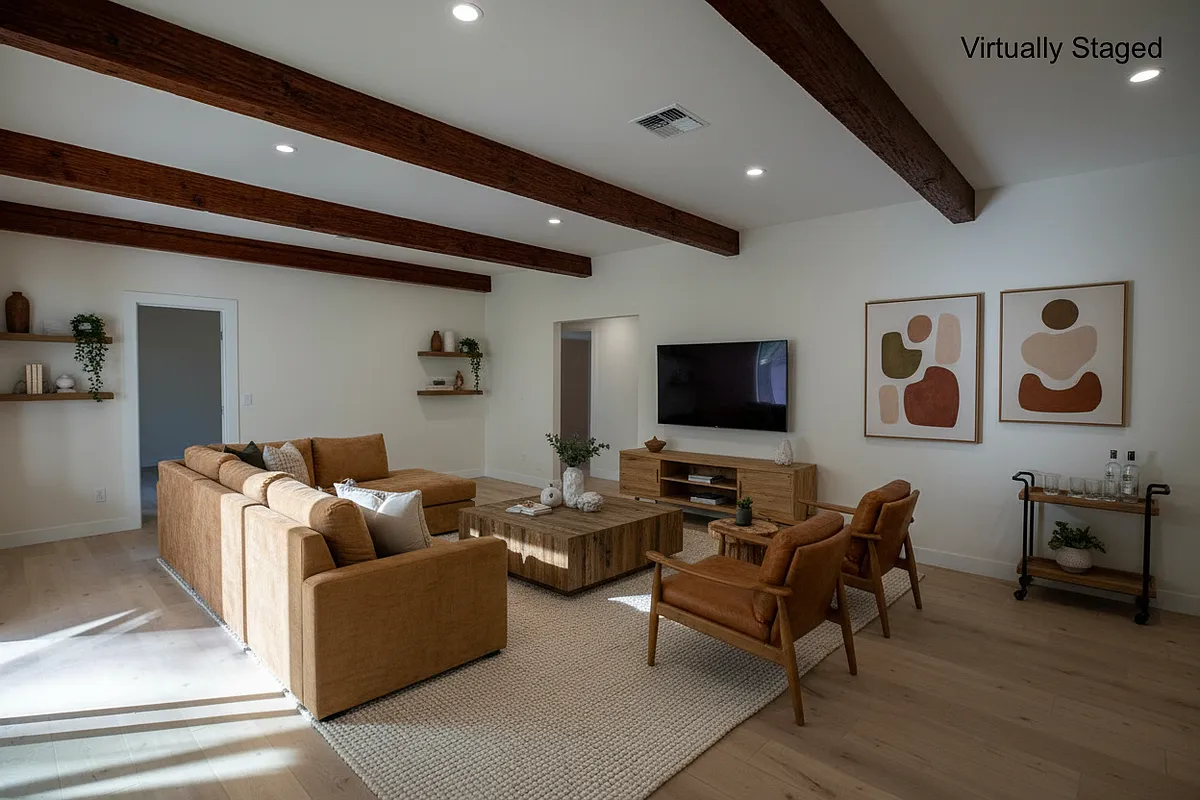 So many options in this space to be a very spacious family room or entertaining space with easy indoor/outdoor access. - 384 Crazy Horse Canyon Rd