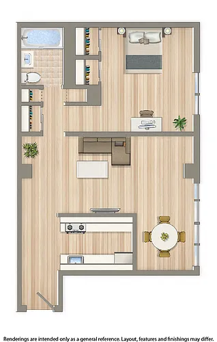 Floor plan 1 Bedroom D