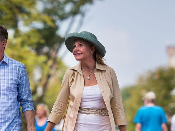 Homeowners Walking Downtown