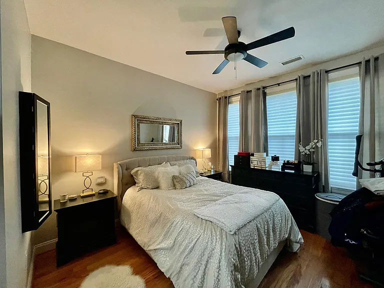Bedroom w/ Beautiful Pecan Hardwood Floors.