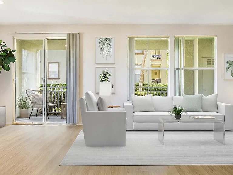 Living Area with Hard Surface Flooring and Patio