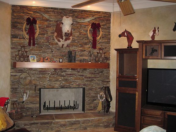 Living room fireplace