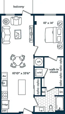 One Bedroom One Bath (757 SF) One Bedroom One Bath (757 SF)