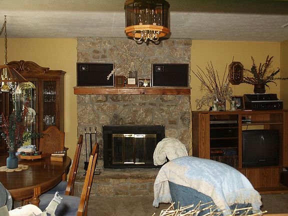 family room with fireplace
