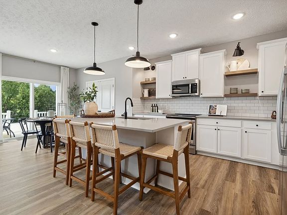 Kitchen with pendant lights