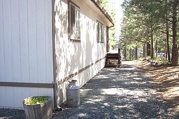 Along side of the house