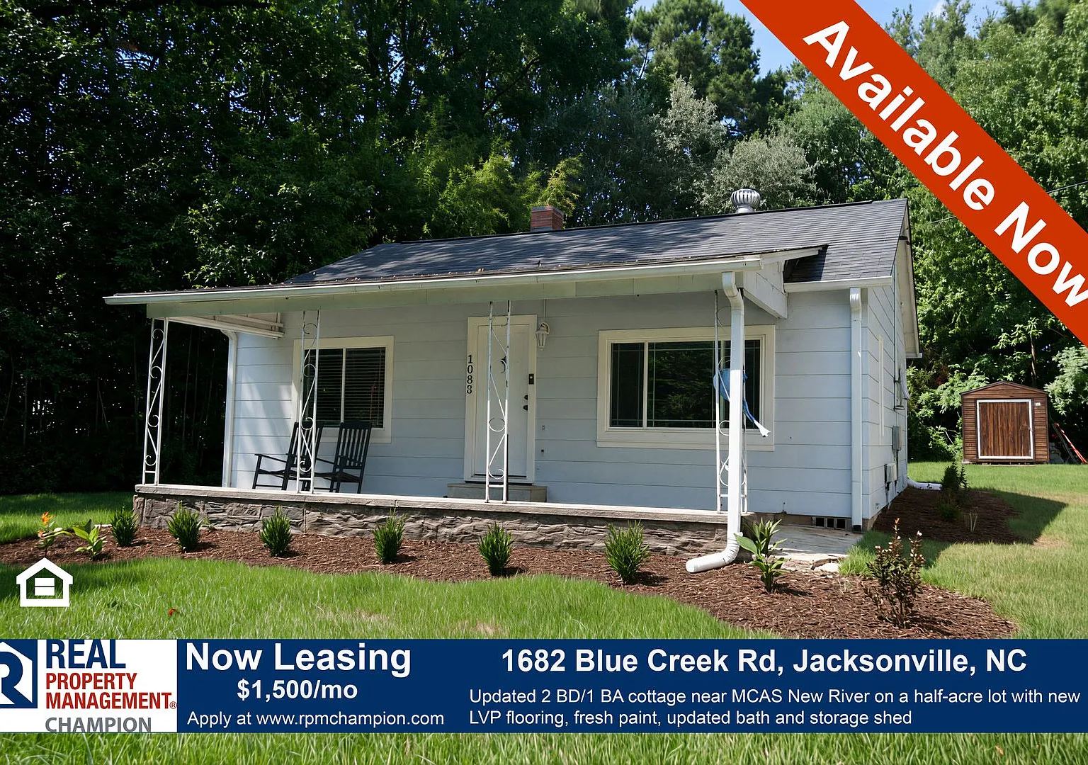 Near MCAS New River Updated 2BD/1BA Cottage on Half-Acre Lot — Photo 1