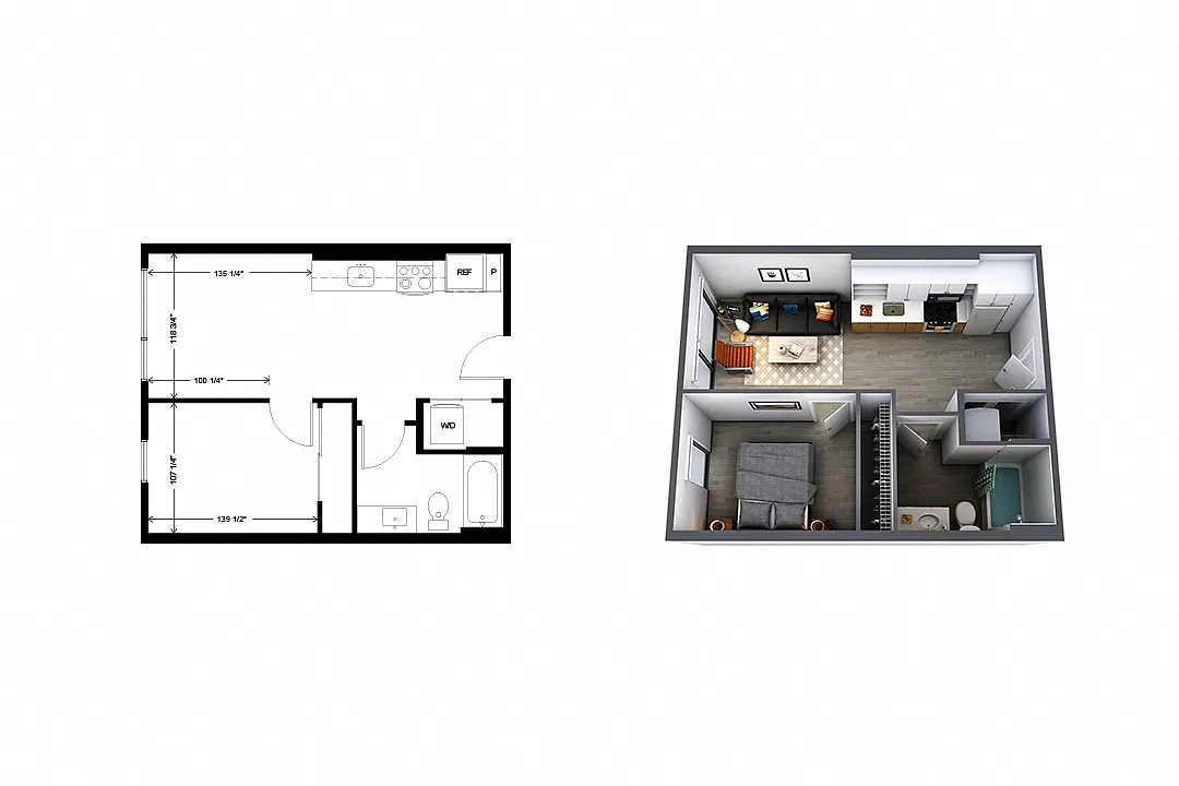 Floor plan a1 1 Bedroom