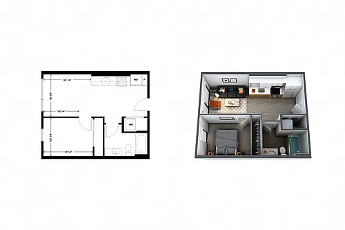 Floor plan a1 1 Bedroom