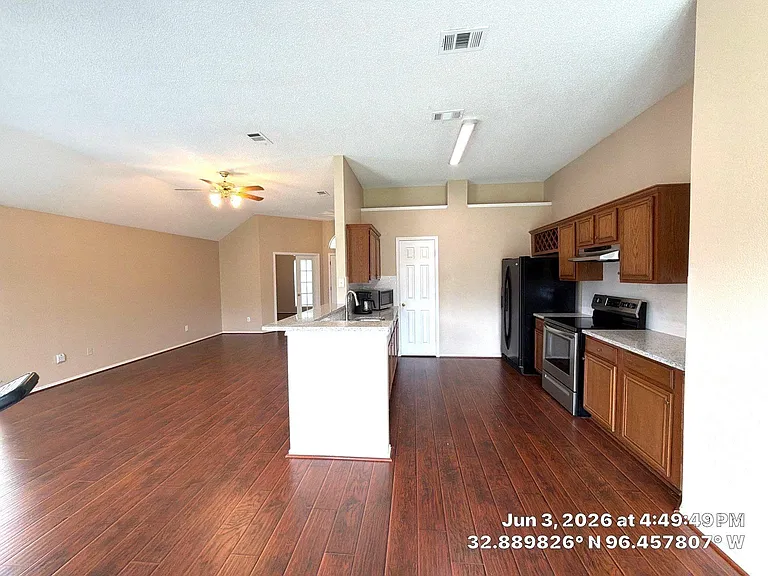 Granite countertops and lots of storage