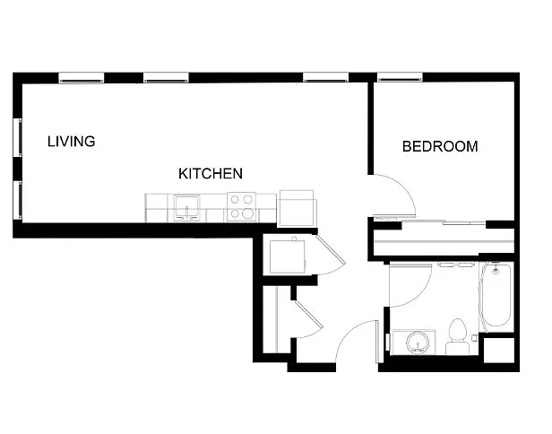 Floor plan 1 BR - A