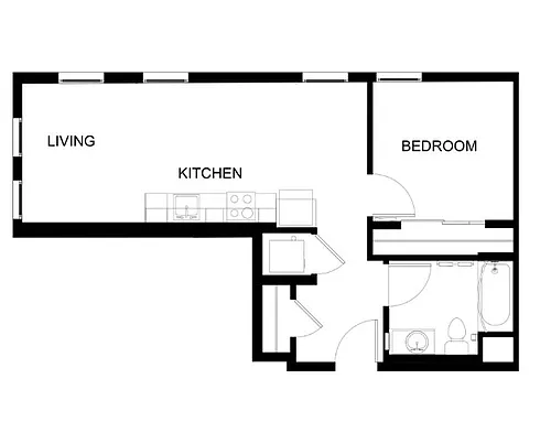 Floor plan 1 BR - A