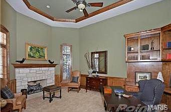 Cozy library/ study/office with octagonal cove ceiling - at leas