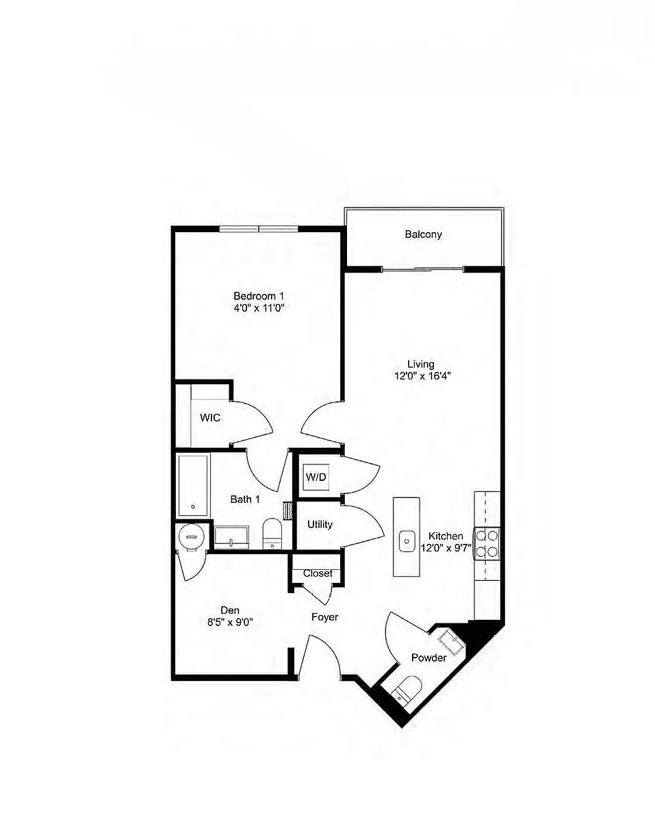 Floor plan A13-D1.5 1Dx1.5
