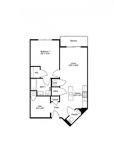 Floor plan A13-D1.5 1Dx1.5