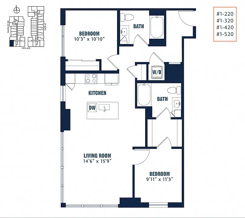 Floor plan Quin 2 Bedroom C1