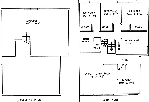 Floor plan South Pointe 4bd/2.0ba Duplex w/ Carport & Basemen