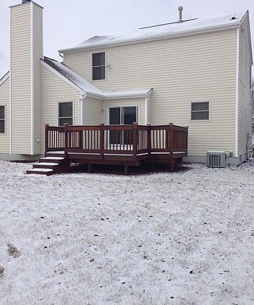 Newly stained deck