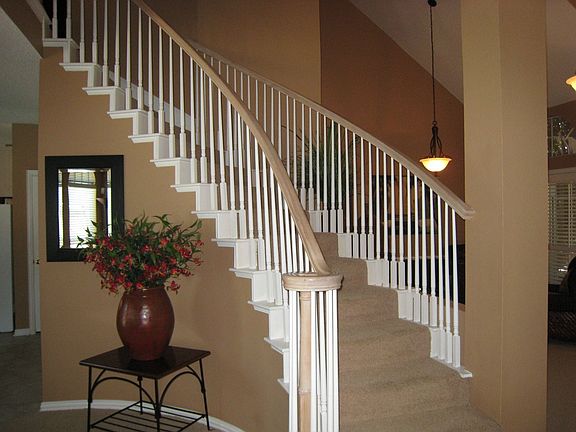 Winding Staircase between Living Room & Family Room