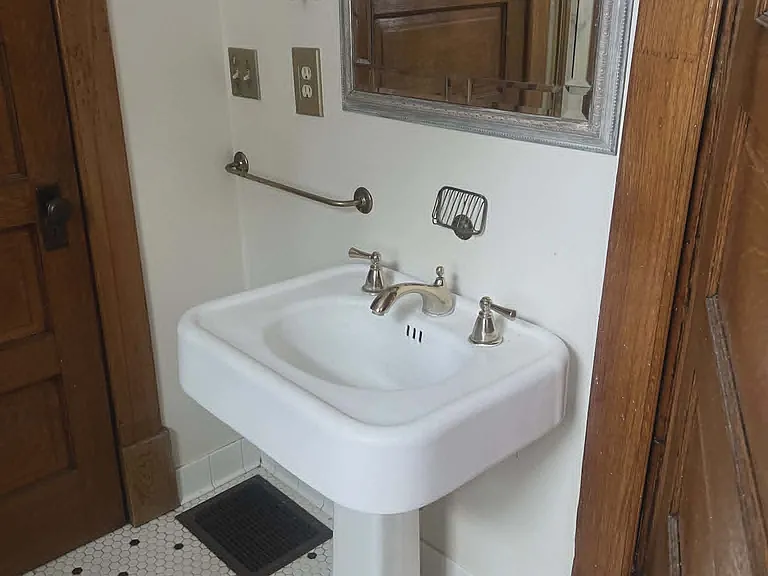 First Floor Bath Pedestal Sink