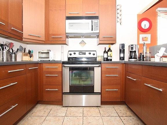 Modern kitchen with stainless steel appliances