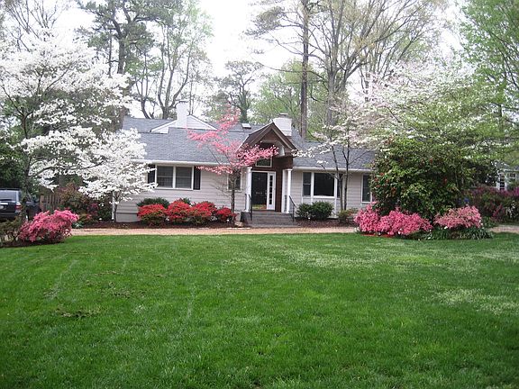 Mature trees, beautiful landscaping