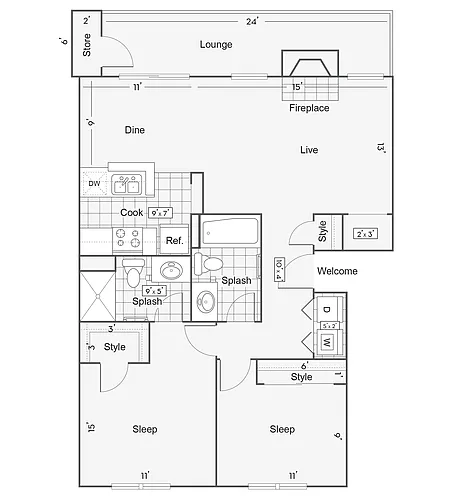 Floor plan 2B