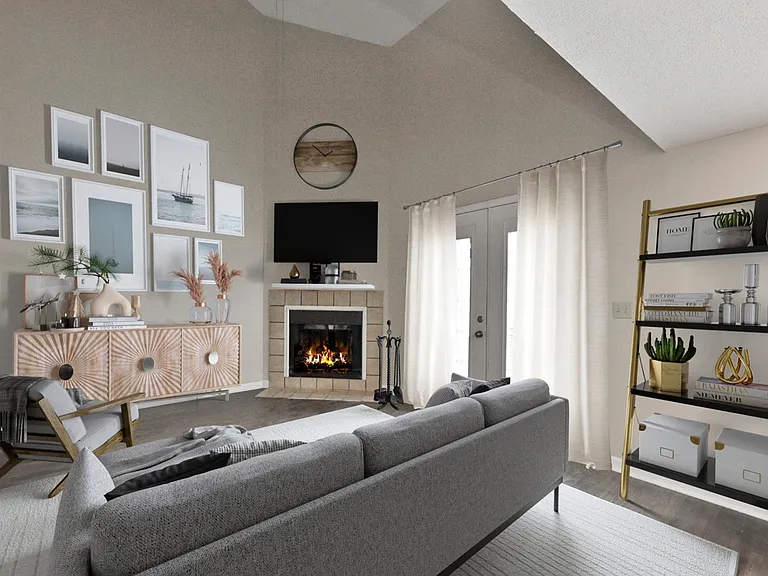 Living Room + Vaulted Ceiling