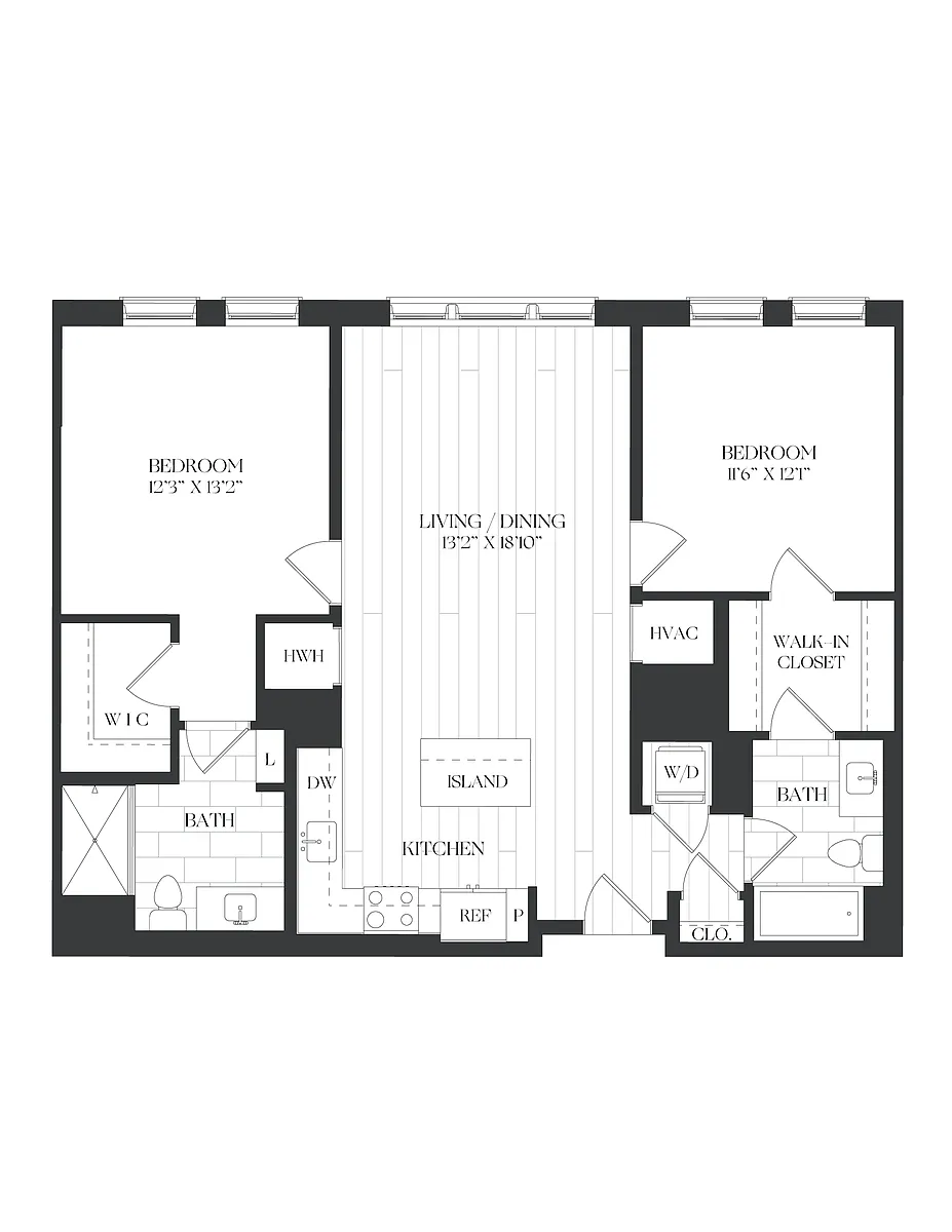 Floor plan 2 Bed/2 Bath-2B-1-A-The Barrett